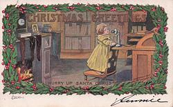 Christmas Greetings Hurry Up Santa Claus