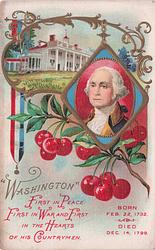 "Washington'" First in Peace, First in War and First in the Hearts of His Countrymen.