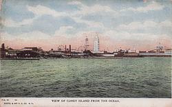 View of Coney Island From The Ocean.