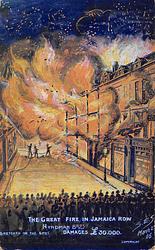 The Great Fire in Jamaica Row. Hyndman Bros.