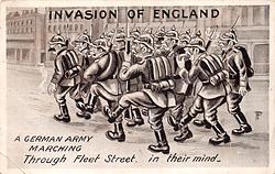 Invasion of England. A German Army marching through Fleet Street ... in their mind