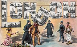 Multi-view - letter 'D' being nicked & Policeman catching thief
